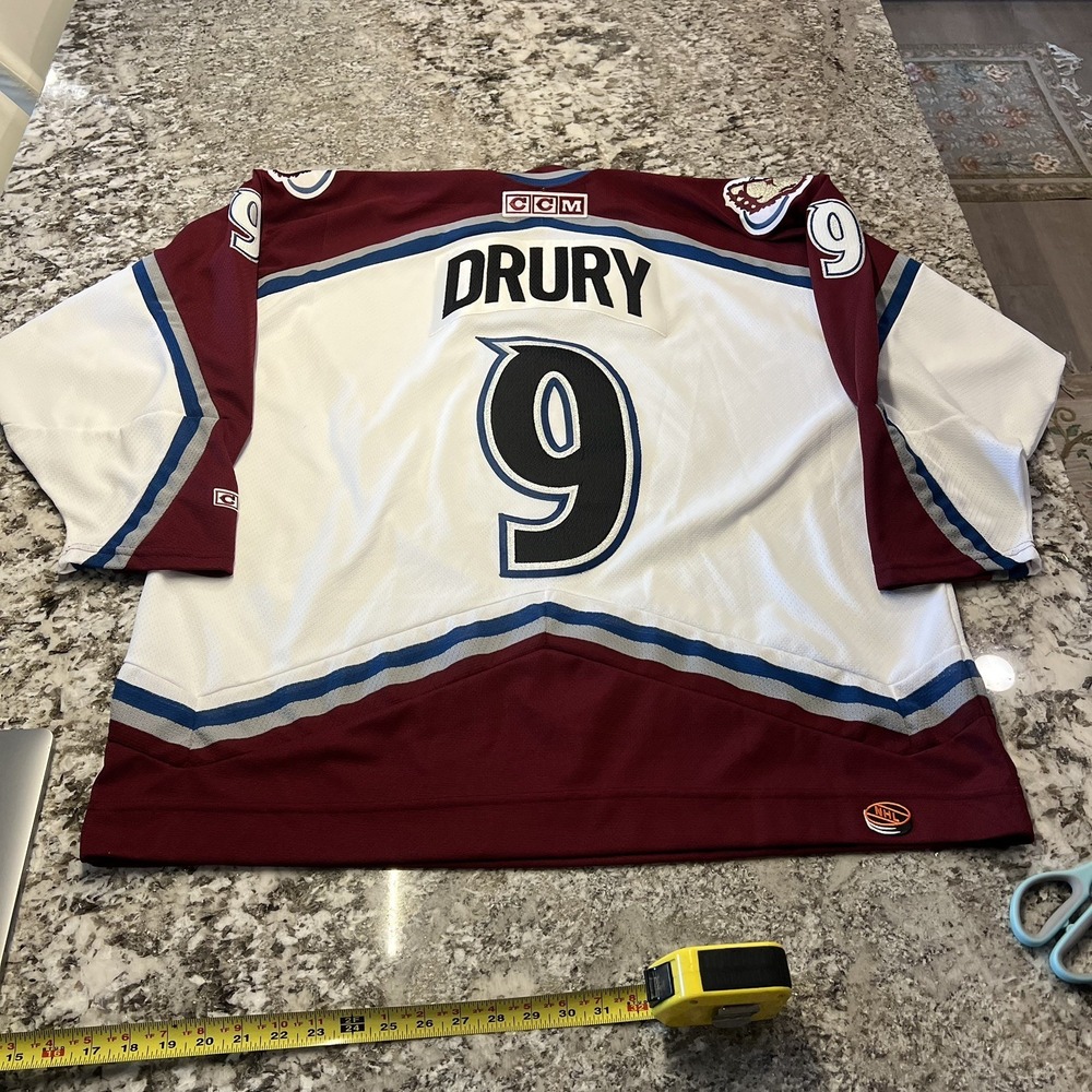 Vintage 1990s Colorado Avalanche Chris drury CCM Hockey Jersey Mens Size XXL